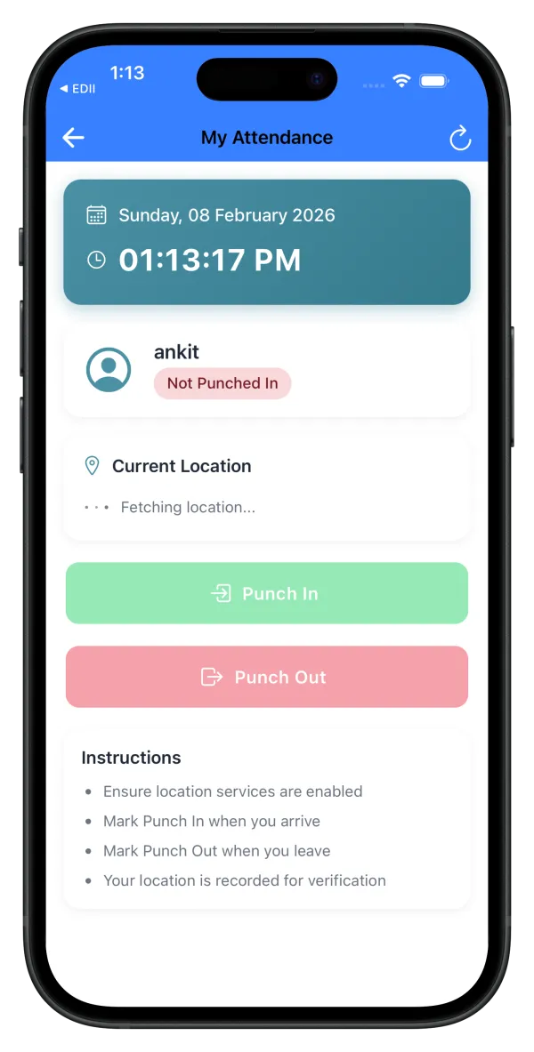 EDII Teacher Attendance with GPS